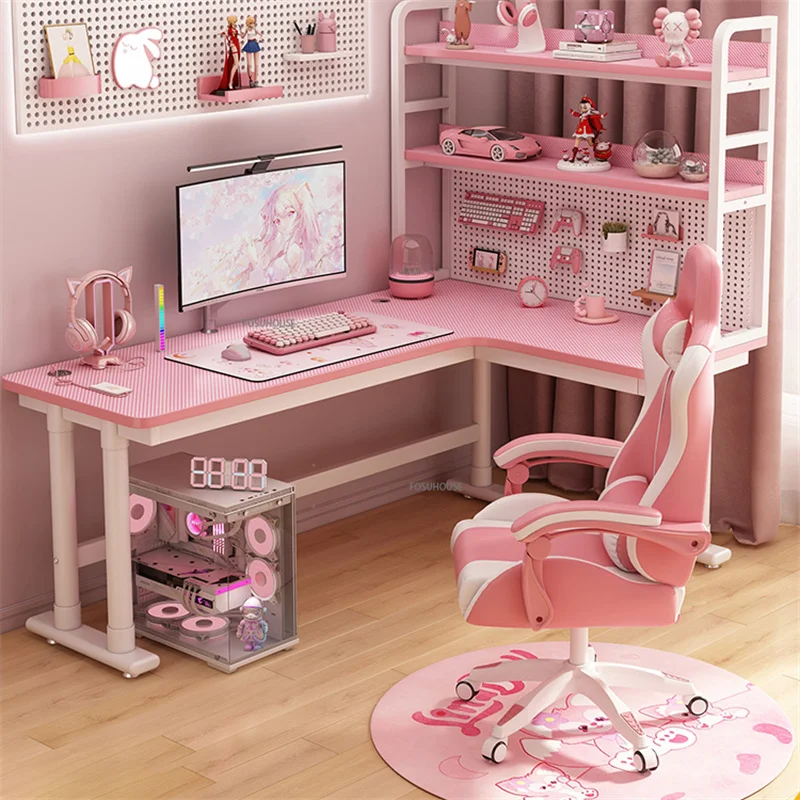 scrivania-angolare-rosa-kawaii-gaming-ragazza