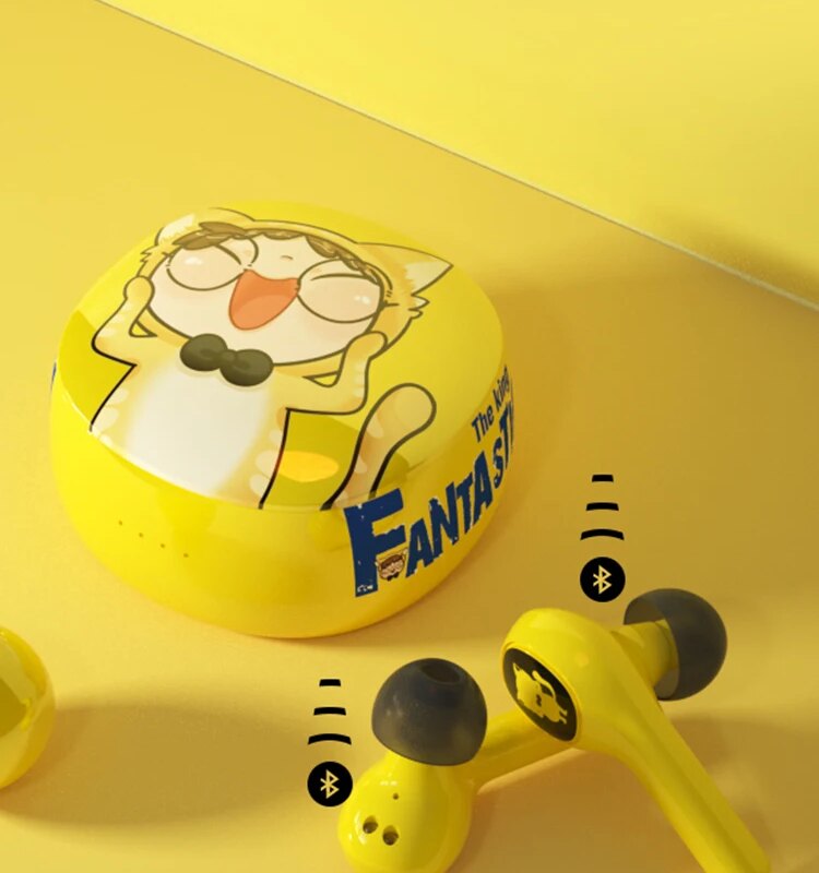 earpods-cat-cute-giallo-accessori