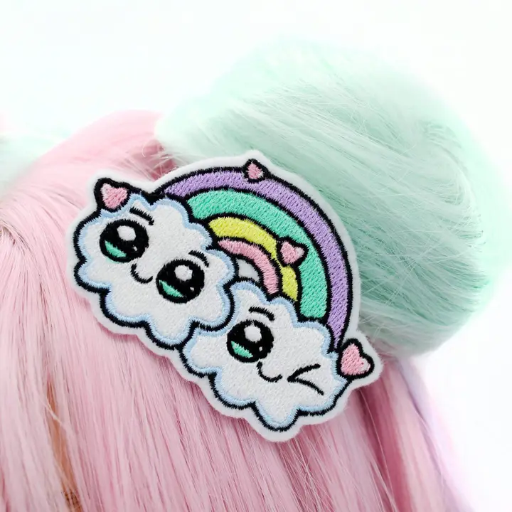 clip - capelli- rainbow - arcobaleno- kawaii