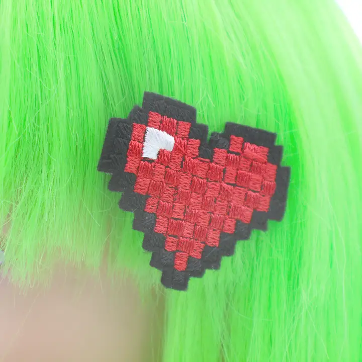 cuore - pixel - capelli - kawaii - fermaglio-clip