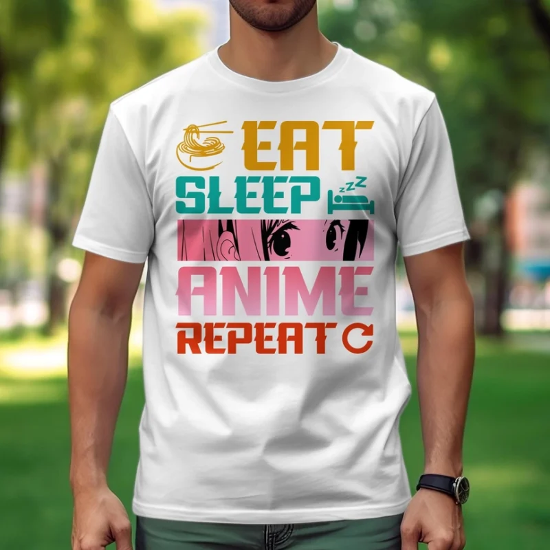 T-SHIRT - ANIME - EAT - SLEEP - CUTE