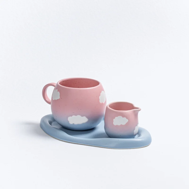 set - colazione - tazza-ceramica - tramonto -cappuccino