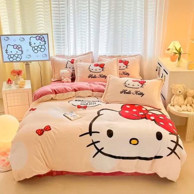 hello kitty - lenzuola - federe - letto - copripiumino